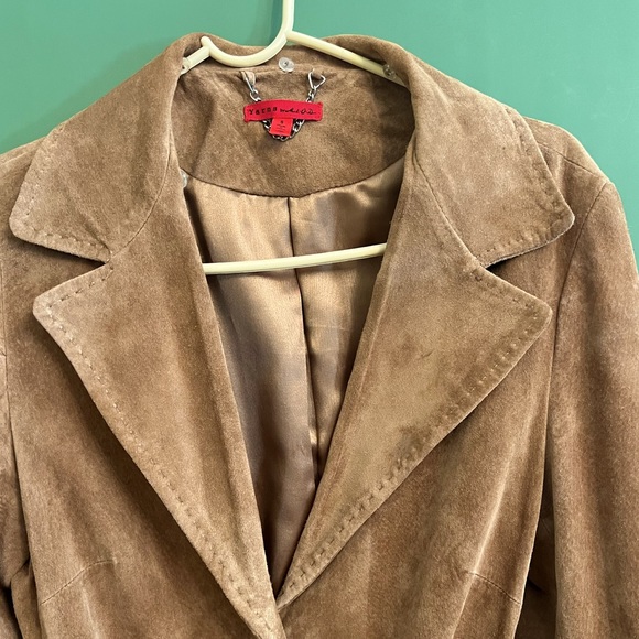 ☃️ ModODoc Suede Coat with feather fur collar size Small - Picture 10 of 10